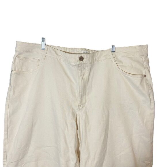 J. Jill Denim High-Rise Full‎ Leg Denim Crops White Jeans Size 26 Wide Leg - Picture 9 of 10